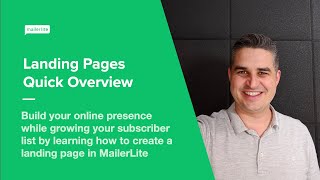 Landing Pages Quick Overview  MailerLite Classic tutorial [upl. by Woolson]