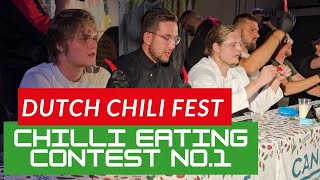 Chilli Eating Contest  Dutch ChiliFest 2023  Competition No1 [upl. by Madalena]