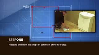 NUHEAT Mat installation video Step 1 Measuring [upl. by Hallock]