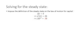 Solow Growth Model  Part I The Steady State [upl. by Amsab]