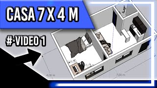 CASA 4x7 METROS Diseño small house [upl. by Kinny369]