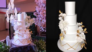 How To Make Most Beautiful Soft Icing Tiered Cake For Wedding [upl. by Yleve132]