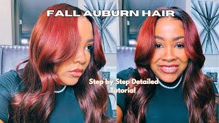 DIY Fall Auburn Hair Color I Wig Coloring Tutorial [upl. by Nagiem]