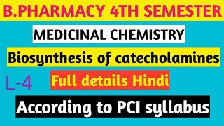 Biosynthesis and catabolism of catecholamines L1 Medicinal chemistry1 Bpharm 4th sem [upl. by Oeak]