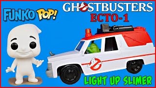 Ghostbusters Funko POP amp ECTO1 with LIGHT UP SLIMER [upl. by Imefulo]