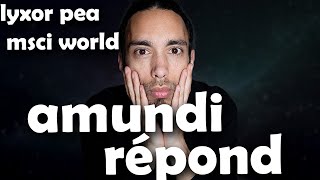 Fin du Lyxor Msci World sur PEA AMUNDI nous répond [upl. by Rukna323]