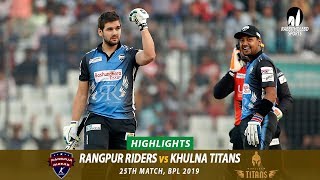 Khulna Titans vs Rangpur Riders Highlights  25th Match  Edition 6  BPL 2019 [upl. by Eerac488]