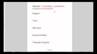 Structure Device and Meaning in Poetry IB English A LangLit HL  Part 4 [upl. by Wivinia475]