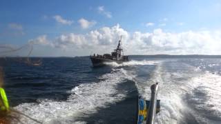 Swedish veteran flotilla torpedo boat T56 and missile boat R142 Ystad hauling the seas [upl. by Ettesil]