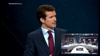 Rifirrafe entre Rivera y Casado en el debate electoral [upl. by Einahpet]