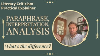 Literary Criticism Explainer Paraphrase Interpretation Analysis Whats the Difference [upl. by Lauralee]