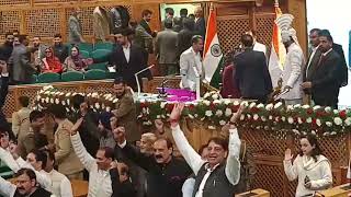 After resumption of business speaker Abdul Rahim Rathar adjourned JK Assembly following BJP protest [upl. by Yntruoc]