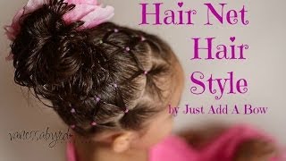 Hair Net Hair Tutorial for Little Girls by Just Add A Bow [upl. by Sayles]