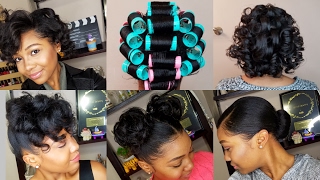 HOW TO ROLLER SET HAIR  Roller Setting Tutorial 2017  RELAXED HAIR [upl. by Jary]