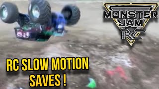 SLOW MOTION Monster Jam RC CRAZIEST MOMENTS SAVES [upl. by Sugar495]