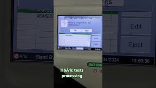 HbA1c tests processing  D10  BIORAD  Hematology  medicallabtechnologysajal6903 [upl. by Riocard]