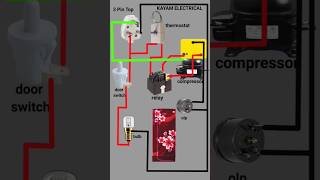 Fridge Wiring Diagram  Refrigerator wiring connection shorts youtubeshorts electricalelectronic [upl. by Nnairak]