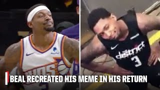 Bradley Beal recreated his ICONIC MEME after a SLAM in his return to DC 🤣  NBA on ESPN [upl. by Adyaj]