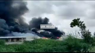 Fire at Unicharm India Ltd Sanand GIDC Ahemdabad Gujarat [upl. by Encratia]