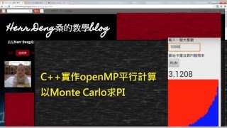 Parallel computing π via openMP amp Cdev C上平行化程式Monte Carlo法算π，使用openMP [upl. by Secrest]