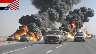 HELLS PUNISHMENT ON HOUTHIS US dropped a giant NAPALM bomb on Iranian proxy convoy near Yemen [upl. by Olette]