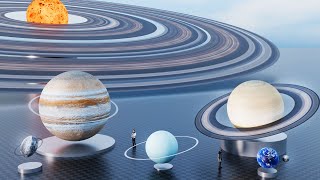 Planet Rings Size Comparison  3D Human Scale [upl. by Jesselyn]