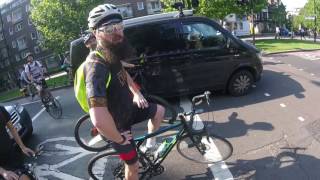 CYCLIST VS CYCLIST ROAD RAGE  quotIf youre scared you shouldnt be on the fking roadquot [upl. by Goulette]