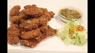 Breaded Chicken with Garlic Sauce  Sanjeev Kapoor Khazana [upl. by Cohdwell]