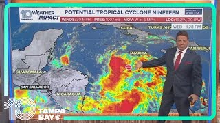 Tracking the Tropics Potential Tropical Cyclone Nineteen named in the western Caribbean [upl. by Eremehc]