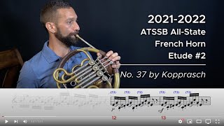 20212022 ATSSB AllState French Horn Etude 2  No 37 by Kopprasch [upl. by Avihs957]