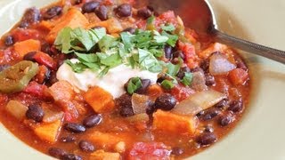 Sweet Potato amp Black Bean Chili  Help Fight Childhood Malnutrition [upl. by Ladnik]