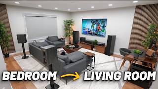 Modern Living Room Tech Setup Tour amp Transformation 2024 [upl. by Suivatra]