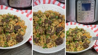 Perfect Steak and Rice Pilaf in an Instant Pot [upl. by Ojahtnamas]