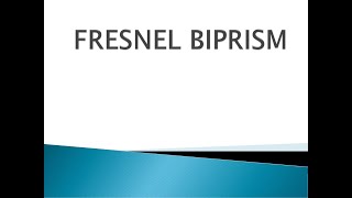 FRESNEL BIPRISM  BSc  NJPhysics [upl. by Assehc]