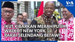 Merah Putih Perdana Berkibar di New York di tengah Riuh Demo Pilkada [upl. by Odnomra4]