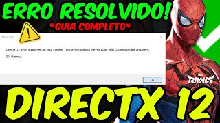 Como Resolver o Erro do DIRECTX 12 no MARVEL RIVALS  DirectX 12 Não é Compatível Com Seu Sistema [upl. by Jaymie]