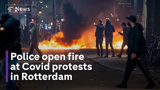 Covid Dutch police open fire at antilockdown protests amidst surging infections across Europe [upl. by Keever]