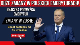 Emeryci Uwaga na duże zmiany w emeryturach zatwierdzone przez ZUS od 15 września Podwyżka wypłat [upl. by Goodwin102]