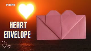 How to Make a Heart Envelope  Origami School [upl. by Kashden279]