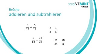 Brüche addieren und subtrahieren [upl. by Novahs]