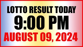 Lotto Result Today 9pm Draw August 9 2024 Swertres Ez2 Pcso [upl. by Jovitta]