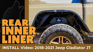 Jeep Gladiator JT Utility style Rear Fender Liners Install from Wolfstorm Offroad WASJT01G101BXR [upl. by Kroo]