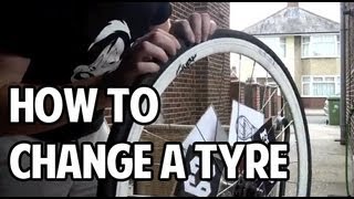 How To Change a Tyre and Inner Tube on a Fixed Gear Bike 700c [upl. by Demetre]