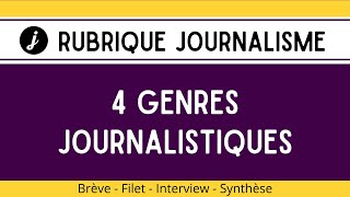 Journalisme  4 genres journalistiques de la presse écrite [upl. by Civ774]