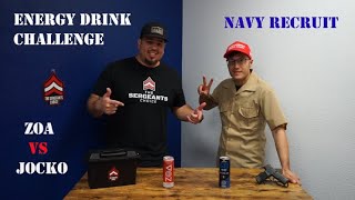 Energy Drink Challenge Jocko Vs Zoa with Navy Recruit [upl. by Bord19]