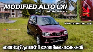 modified alto LXI Malayalam review  budget friendly modification  modified wheelz [upl. by Anuahsed]