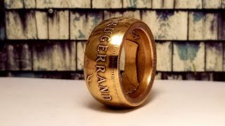 Making a 1 oz Gold Krugerrand into a Coin Ring [upl. by Ainer]