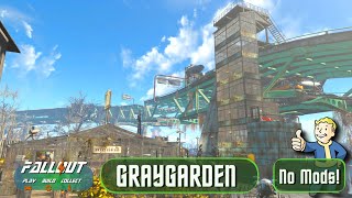 Fallout 4 Graygarden No Mods Settlement Tour A player home and robot provisioner hub 2022 [upl. by Adoh]