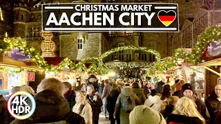 🇩🇪 Aachen Germany in Winter 2023🎄Christmas Markets and Lights in 4K HDR [upl. by Acim936]