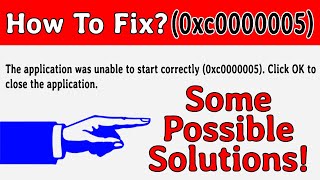 How to fix application error code 0xc0000005 in Windows10 [upl. by Blain151]